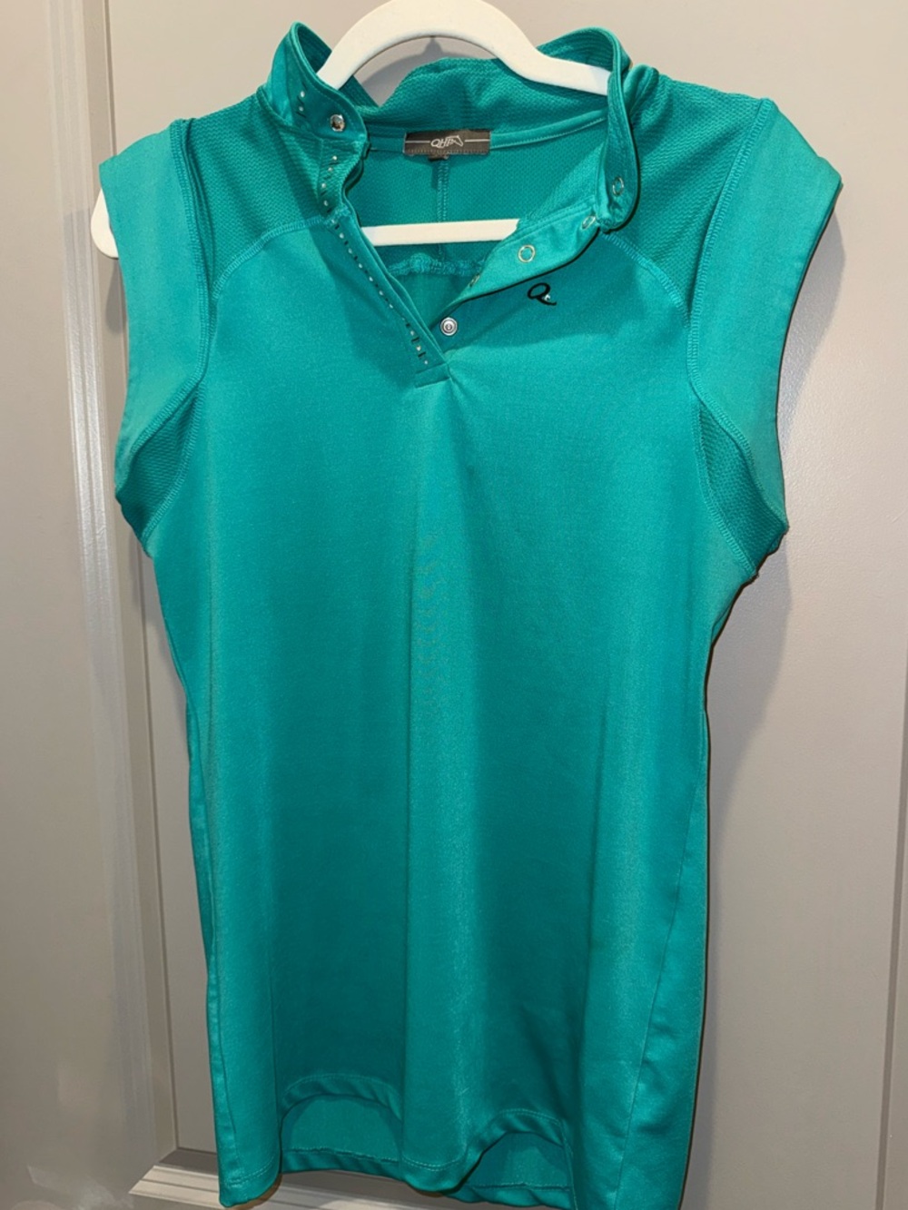 HKM Horse riding Aqua Teal Sleeveless Polo Top equestrian